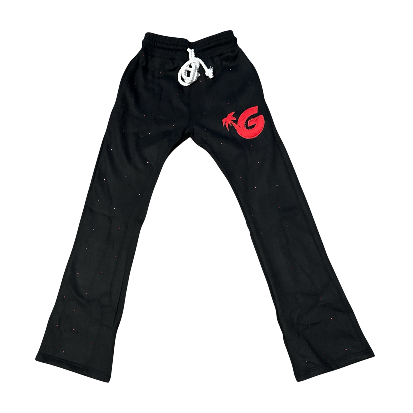 Gunjo Rhinestone Signature Joggers (Black/Red)