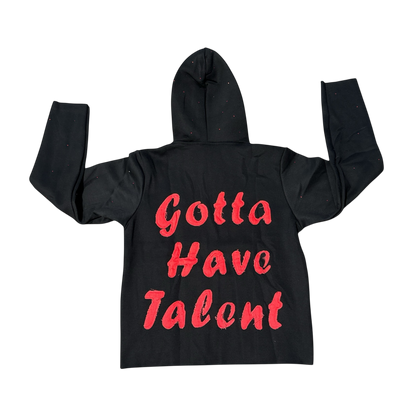 Gunjo Signature Logo Rhinestone Zip Up (Blk/Red)