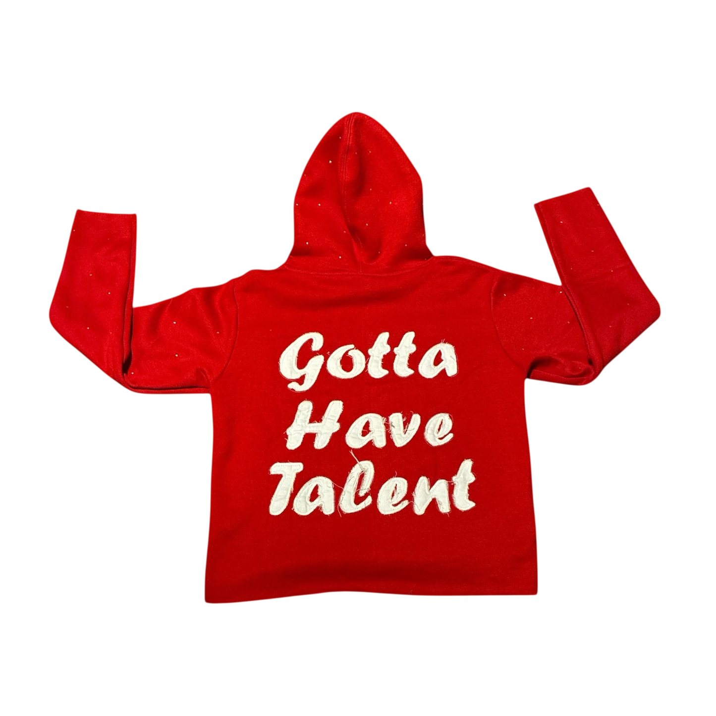 Red Gunjo Signature Logo Rhinestone Hoodie