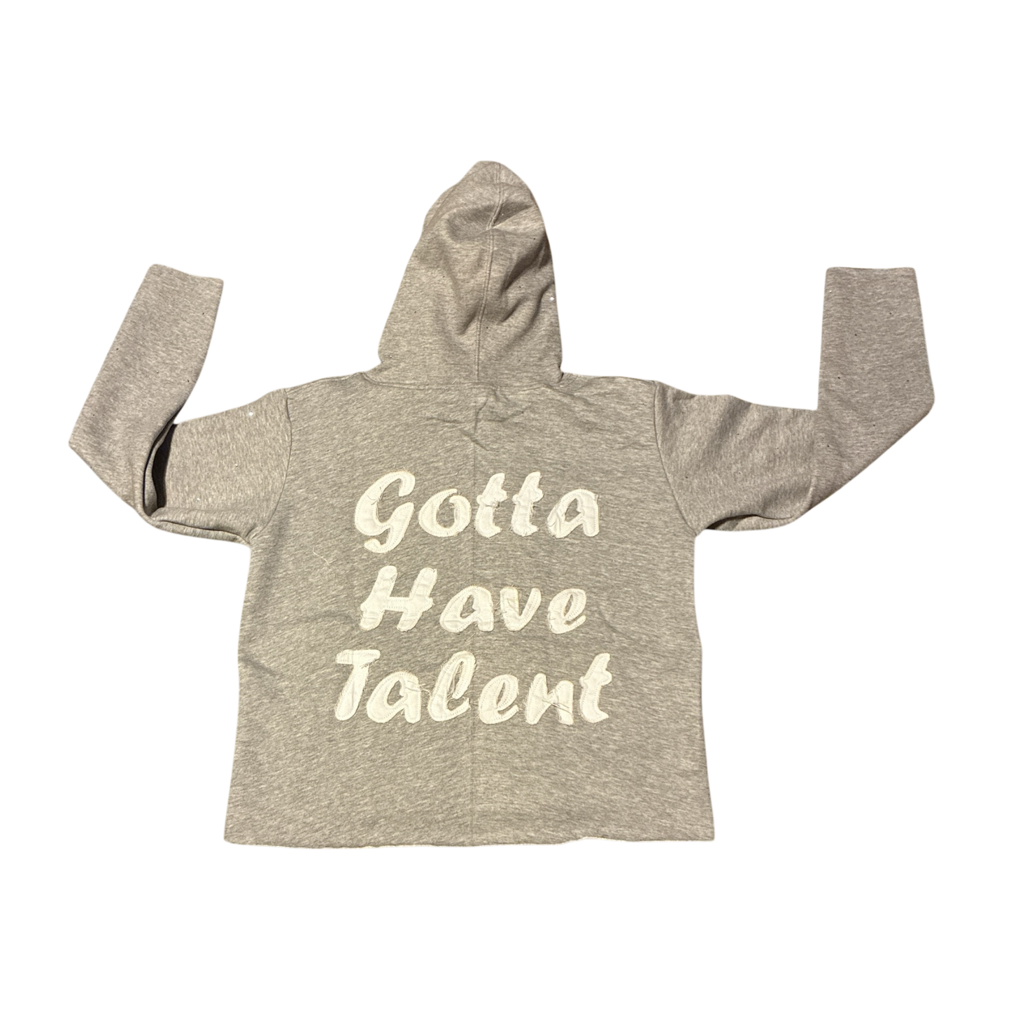 Grey Gunjo Signature Logo Rhinestone Hoodie