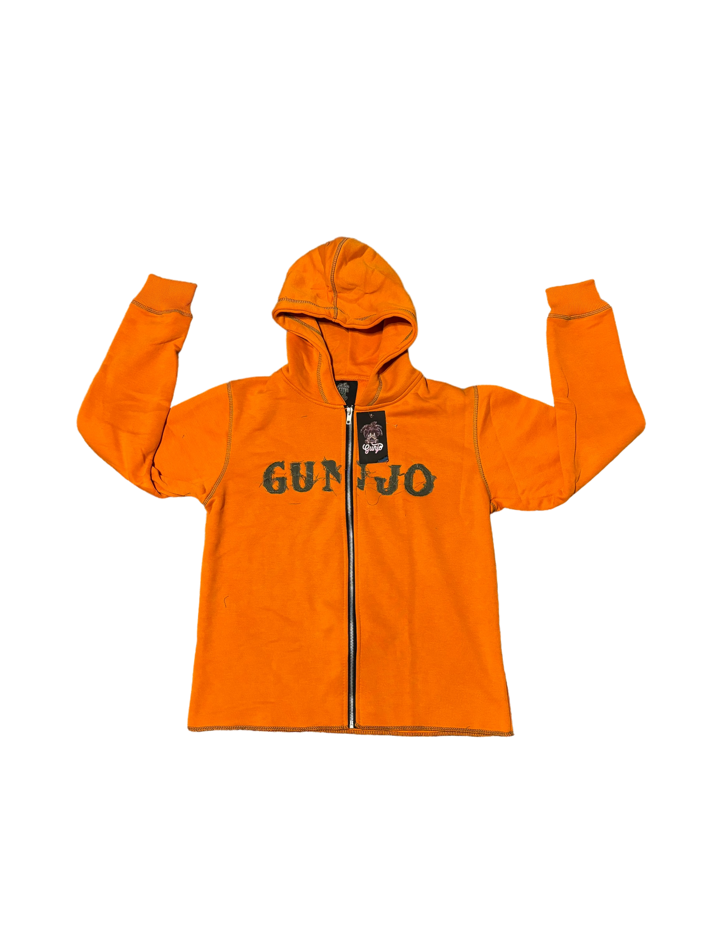 Gunjo Acid Wash Full Zip Hoodie (Orange)