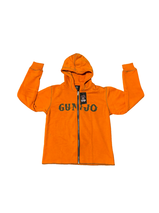 Gunjo Acid Wash Full Zip Hoodie (Orange)