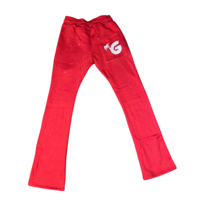 Gunjo Rhinestone Signature Joggers (Red)