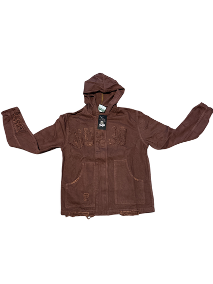 GHT DISTRESSED JEAN JACKET (Brown)