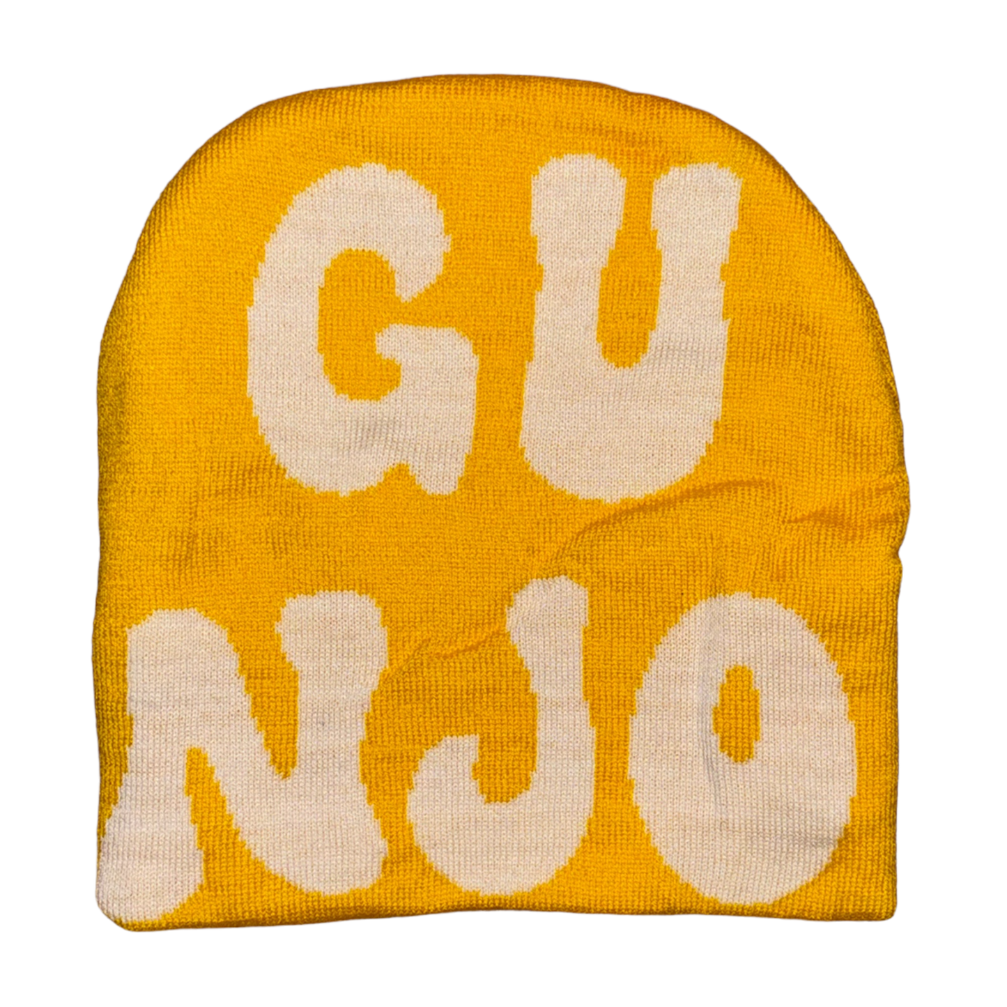 Yellow And White Gunjo Beanie