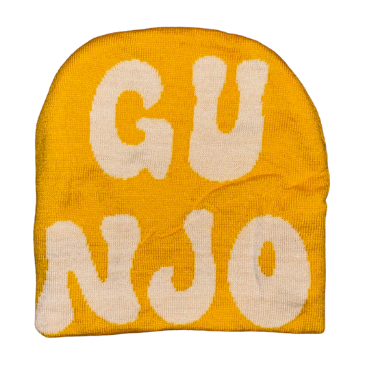 Yellow And White Gunjo Beanie