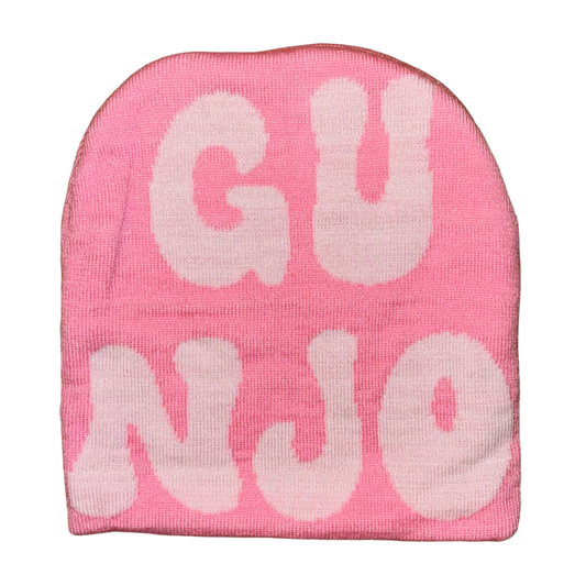 Pink And White Gunjo Beanie