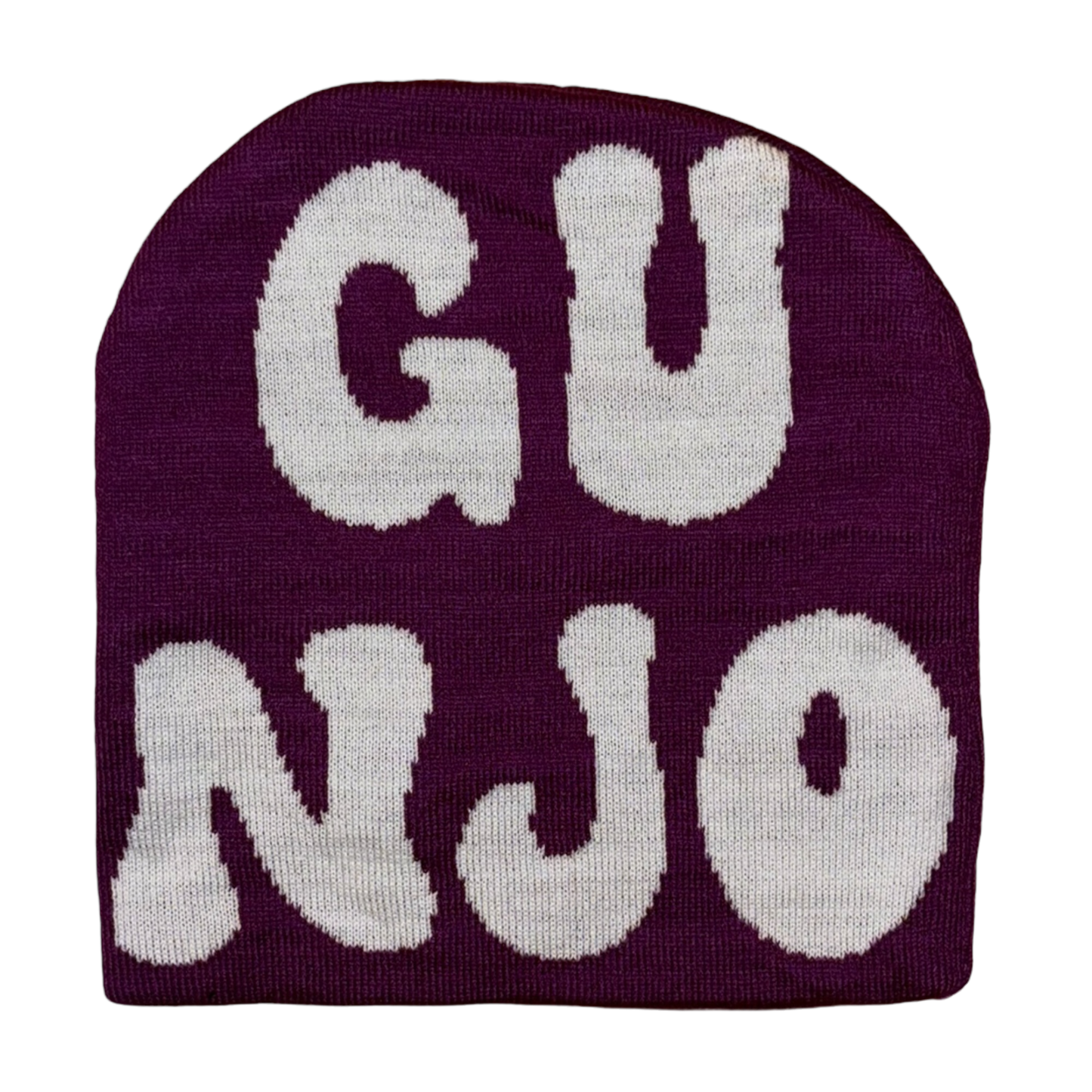 Purple And White Gunjo Beanie