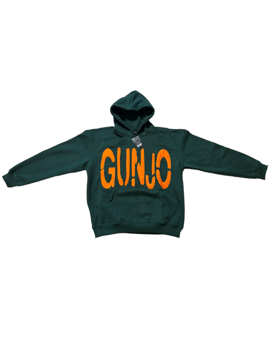 Green & Orange Gunjo Distressed Hoodie (ONLINE EXCLUSIVE ONLY)